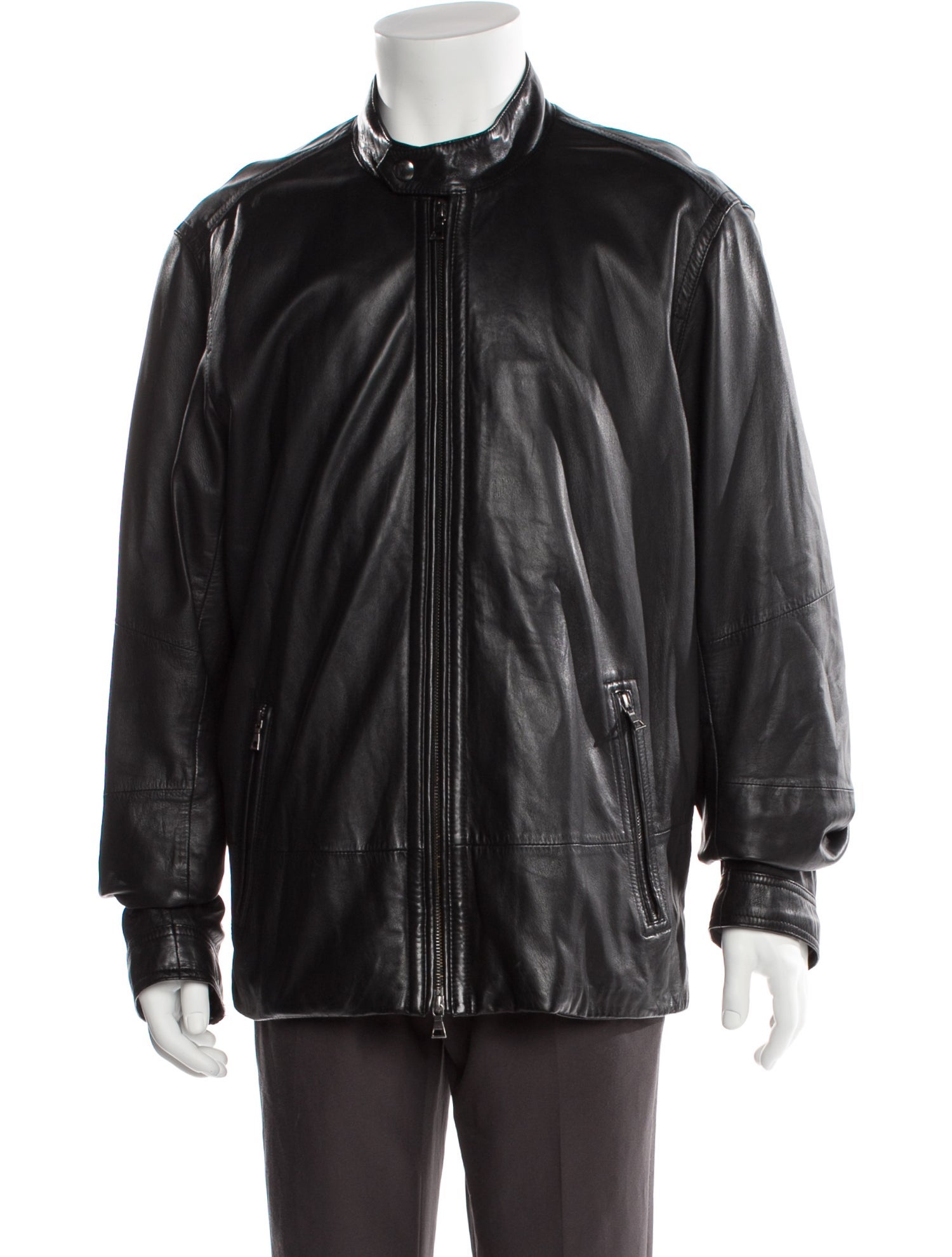 Vince Lamb Leather Windbreaker